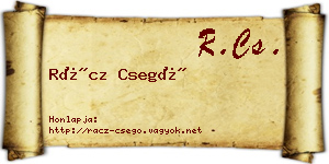 Rácz Csegő névjegykártya